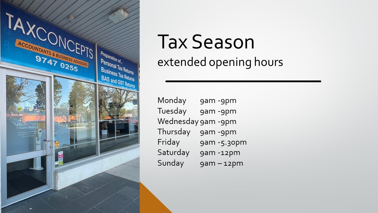 Tax Season Extended Opening Hours
